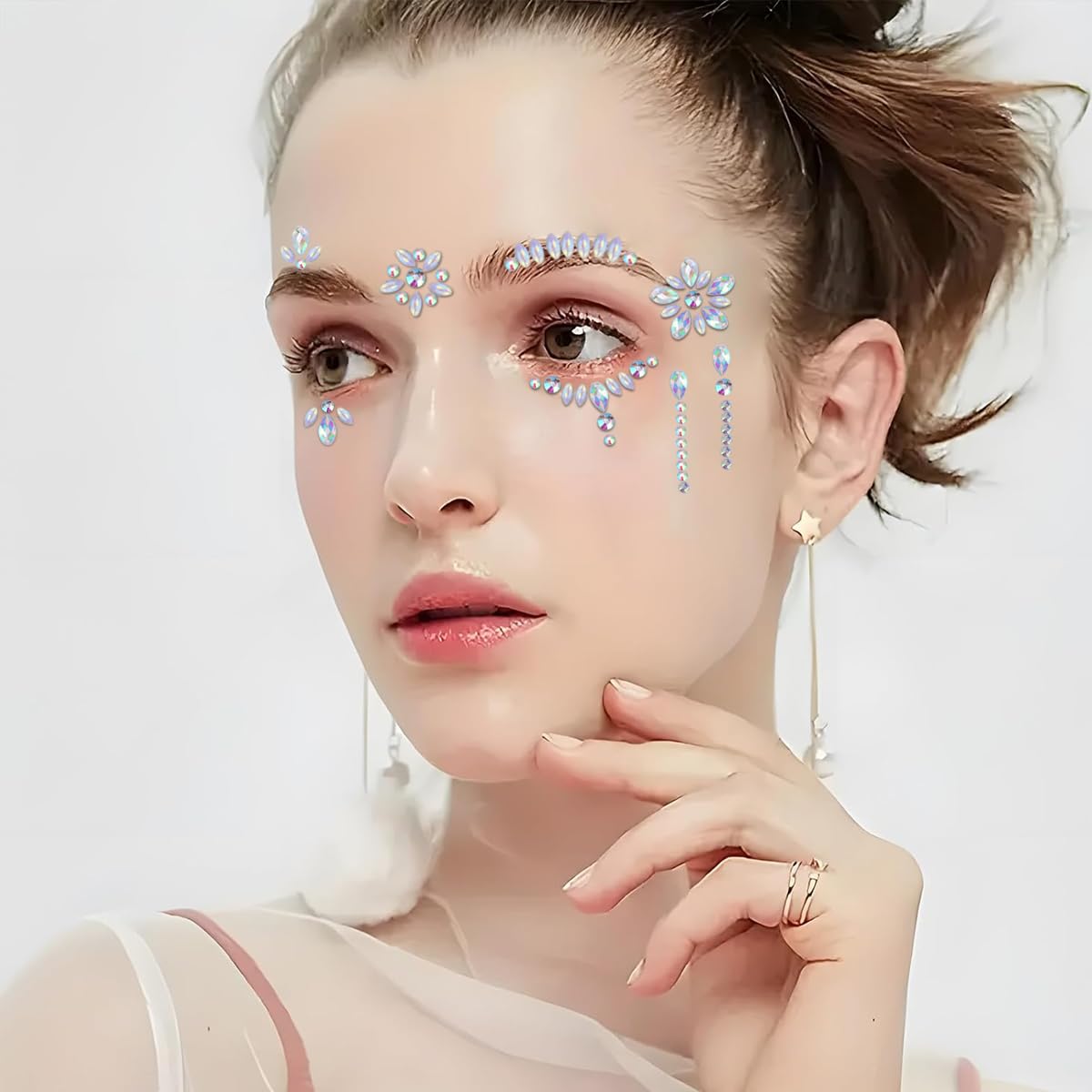 MAYCREATE Face Gems Rhinestone Face Decoration Jewelry Stickers For Women Girls, Mermaid's Tears Makeup Stickers Artist Temporary Eyes Decor Crystal Face Jewels for Festival, Party, Rave (Red) MAYCREATE Face Gems Rhinestone Face Decoration Jewelry Stickers For Women Girls, Mermaid's Tears Makeup Stickers Artist Temporary Eyes Decor Crystal Face Jewels for Festival, Party, Rave (Red)